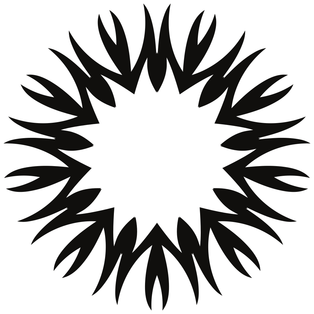 OnlineLabels Clip Art - Black Sun